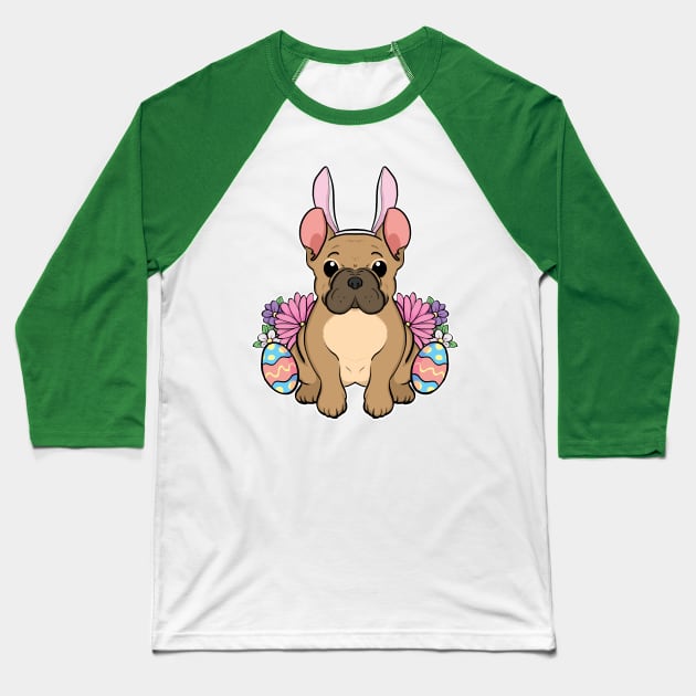 French Bulldog Easter Bunny Baseball T-Shirt by Starline Hodge